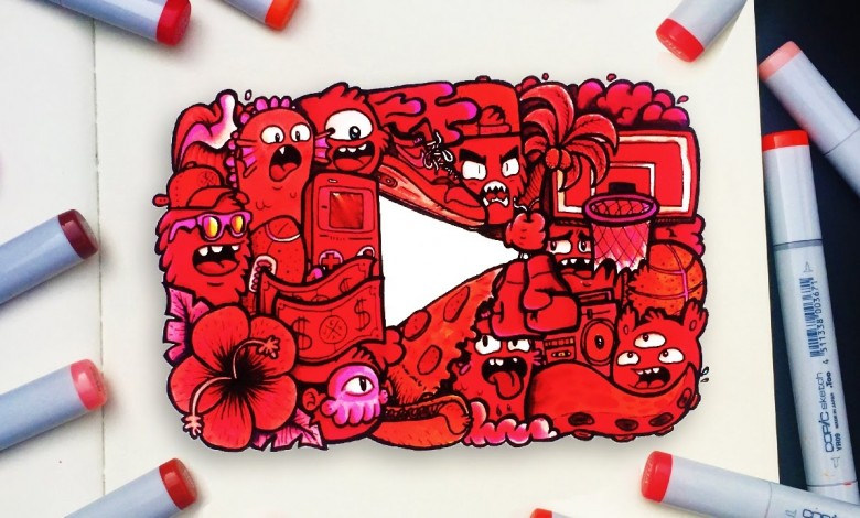 a doodle drawing of youtube's logo to share the best drawing youtube channels