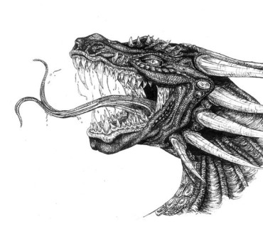 A manga-style drawing of a dragon