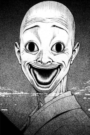  drawing of a creepy man smiling
