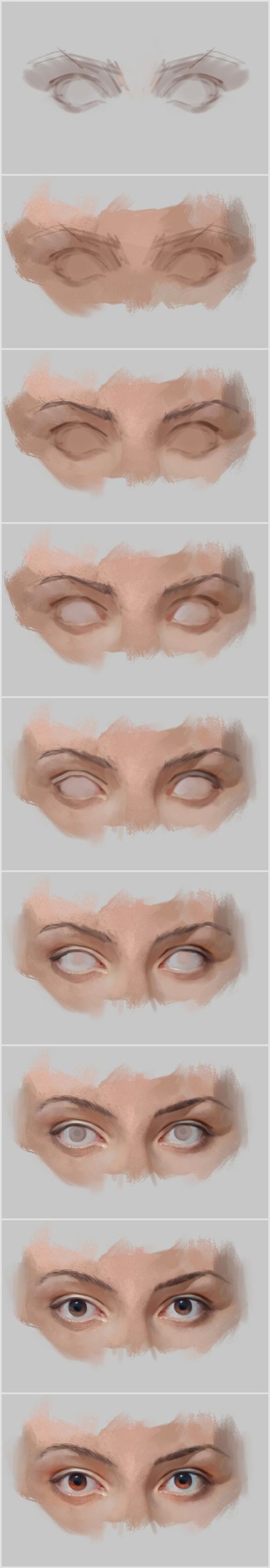 Eyes drawing process in photoshop - A digital painting idea to inspire you draw 