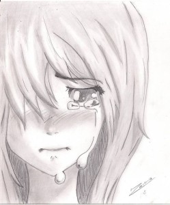 manga anime girl crying