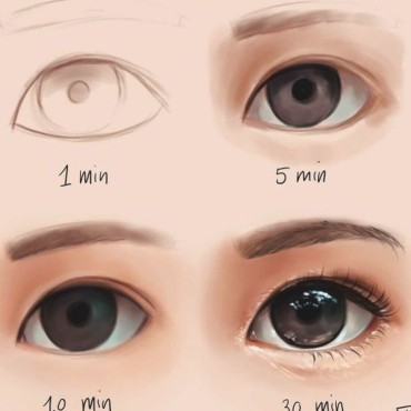 a cute Asian eye - easy digital art tutorial for beginners