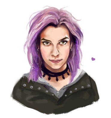 Nymphadora Tonks with purple hair