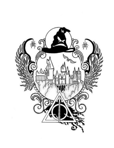 A Harry Potter drawing idea of Hogwarts