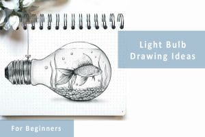 drawing of a fish in a light bulb