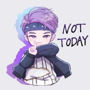 RM not today digital BTS cartoon drawing